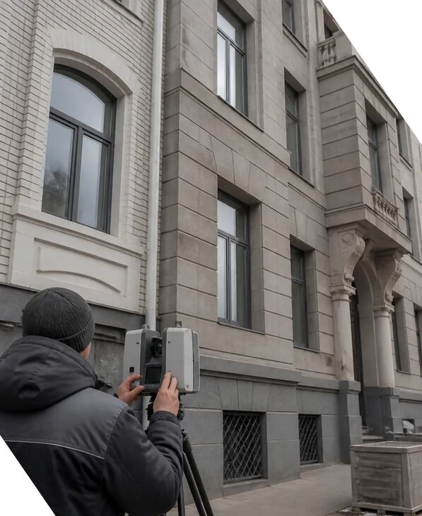 Лазерное сканирование фасадов зданий для обследования в Когалыме